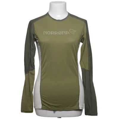 Base layer shirt (Green, White) from Norrøna Polyester, Wool