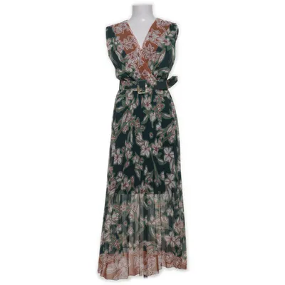Maxikjole (Grøn, Flerfarvet) fra Joy Elastan, Polyester, Viscose