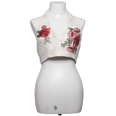 Halter neck top (White, Red) from Love Triangle Polyester