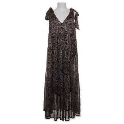 Långklänning (Brun, Svart) från Set Metallfiber, Polyester