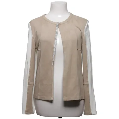Cardigan (Beige, White) from Fuego Woman Nylon, Polyester, Viscose
