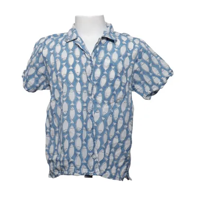 Chemise à manches courtes (Bleu, Blanc) de TurQuoise Coton