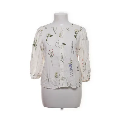 Blouse (White, Multicolored) from H&M Premium Quality Linen, Viscose
