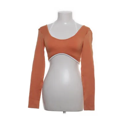 Crop Top (Orange, Weiß) von Teveo Elasthan, Polyamid, Polyester