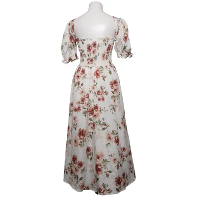 Dress (White, Multicolored) from La Semaine Acetate, Polyester