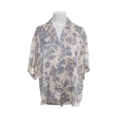 Short sleeve shirt (Beige, Blue) from H&M Modern Classic Polyester