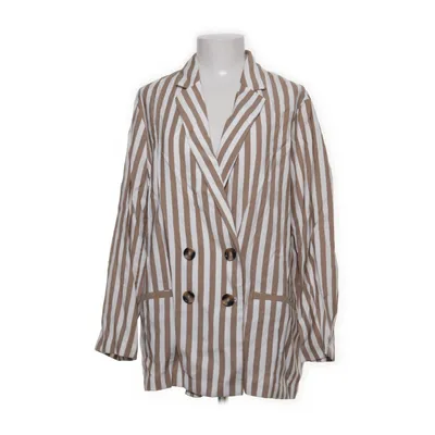 Blazer (Braun, Weiß) von H&M Polyester, Viskose