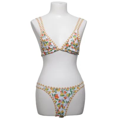 Bikini (Blanc, Jaune, Orange) Élasthane, Polyester