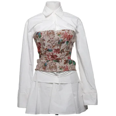 Dress (White, Multicolored) from Mistress Rocks Cotton, Polyester