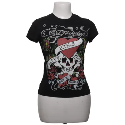 T-shirt (Schwarz) von Bershka Baumwolle, Elasthan