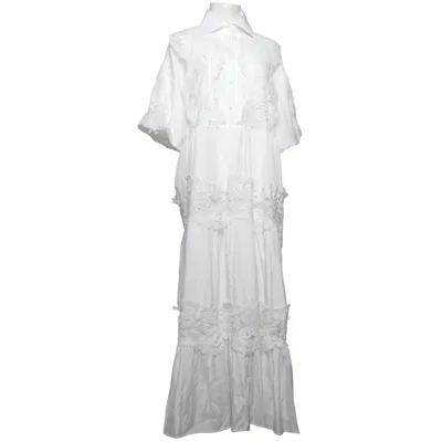 Maxi dress (White) from Flammode Cotton, Polyester