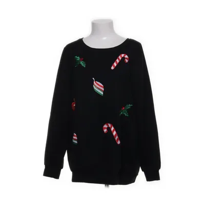 Collegetröja (Svart, Flerfärgad) från Zizzi Bomull, Polyester