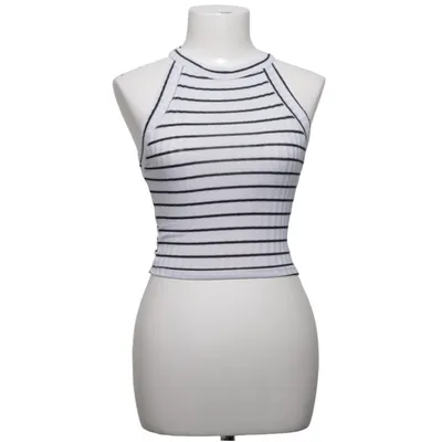 Tanktop (Wit, Zwart) van Bershka_BSKGIRL