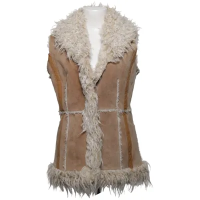 Outer vest (Beige) from Hollies Stockholm Acrylic, Leather