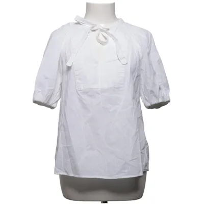 Pussy bow blouse (White) from H&M Premium Quality Linen, Cotton