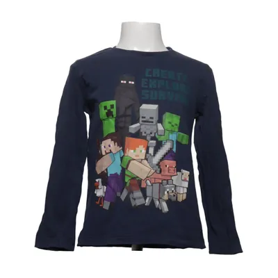 Långärmad t-shirt (Blå) från Mojang Bomull