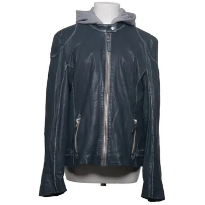 Leather jacket (Blue, Gray) from Gipsy Leather, Organic cotton, Recycled polyester