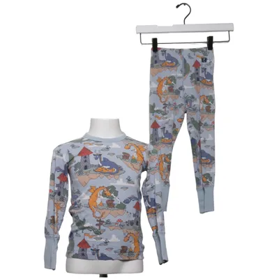 Pyjamas (Blå, Flerfärgad) från Polarn O. Pyret Elastan, Ekologisk bomull