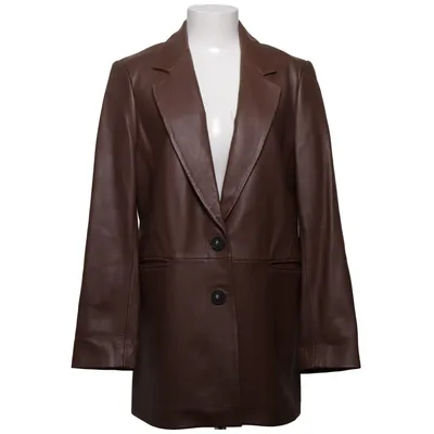 Läderkavaj (Brun) från Massimo Dutti Skinn, Polyester