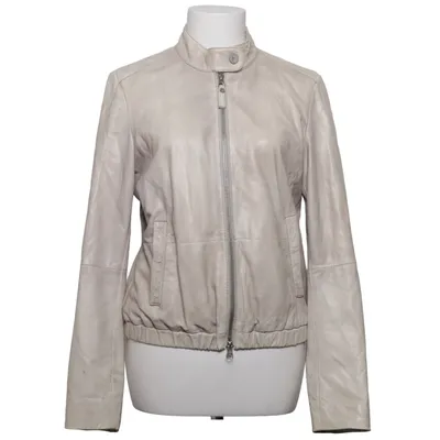 Leren jack (Beige) van Montgomery Katoen, Leer, Polyester