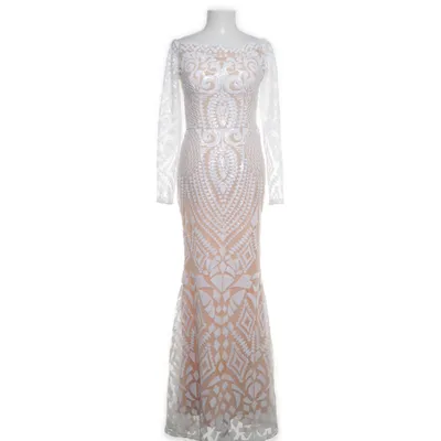 Aftonklänning (Beige, Vit) från Dennis Maglic