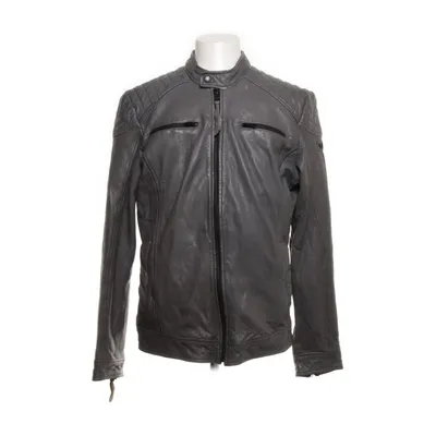 Veste en cuir (Gris) de Tigha Polyester, Coton, Cuir