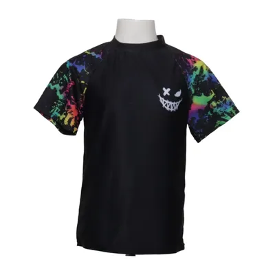 Zwemshirt (Zwart, Meerkleurig) van Shein Elastaan, Polyester