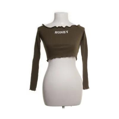 Crop top (Green) from Shein Cotton, Elastane