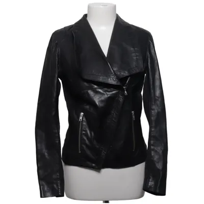 Biker jacket (Black) from Jofama Cotton, Elastane, Leather, Polyester