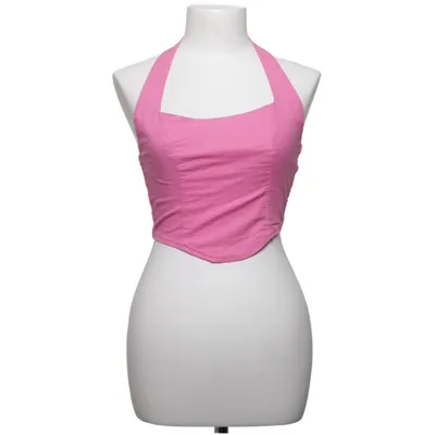 Halterneck top (Pink) fra NA-KD Linned, Viscose