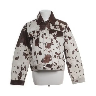 Leren jack (Bruin, Wit, Meerkleurig) van Mango Bont, Leer, Polyester