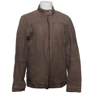 Læderjakke (Brun) Bomuld, Læder, Polyester