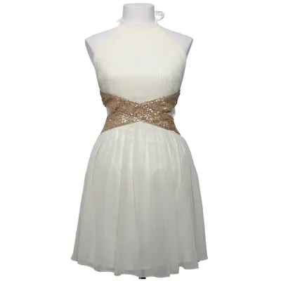 Cocktailklänning (Beige, Guldfärgad) från Rare London Elastan, Polyester