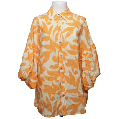 Blouse (Orange, White) from Yesta Polyamide, Polyester, Viscose