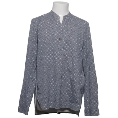 Blouse (Bleu, Blanc) de Caliban Coton, Élasthane, Polyamide