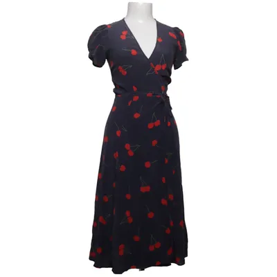 Wrap dress (Blue, Red) from Réalisation Silk