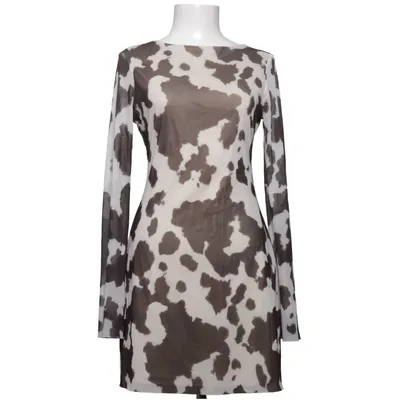 Jurk (Bruin, Wit) van FB Sister Elastaan, Polyester