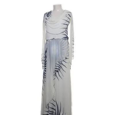 Maxi jurk (Wit, Blauw, Meerkleurig) Acetaat, Acryl, Katoen, Linnen, Modal, Nylon, Polyester, Wol