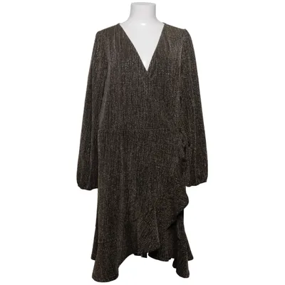 Omlottklänning (Svart, Guldfärgad) från Ms Mode Elastan, Metallfiber, Polyester