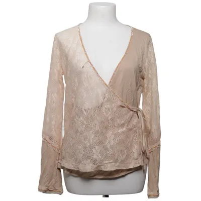 Blouse portefeuille (Beige) de Repeat Élasthane, Polyamide, Viscose