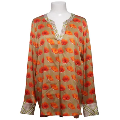 Blus (Beige, Orange, Flerfärgad) från Herzensangelegenheit Elastan, Silke