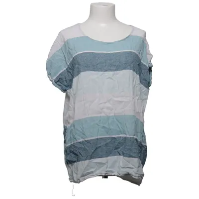 T-shirt (Blue, White) from Mix By Cotton, Linen, Viscose
