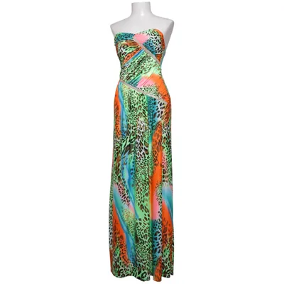 Maxi dress (Green, Orange) from F&Girl Elastane, Polyester