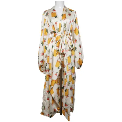 Robe portefeuille (Blanc, Jaune, Vert) de Never Fully Dressed Polyester
