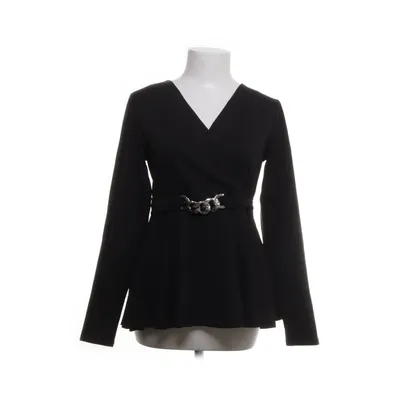 Wrap blouse (Black) from Amisu Elastane, Polyester