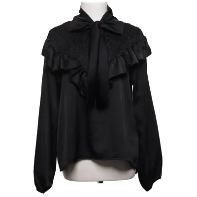 Sløjfebluse (Sort) fra Femme Luxe Polyester