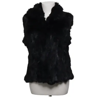Outer vest (Black) from Hollies Stockholm Polyester, Rabbit fur