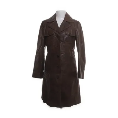 Leather coat (Brown) from KappAhl Polyester, Leather
