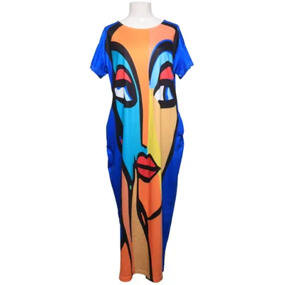 Robe longue (Bleu, Multicolore) de Emery Rose Polyester