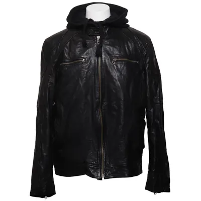 Leren jack (Zwart) van Rock'n Blue Katoen, Leer, Polyester